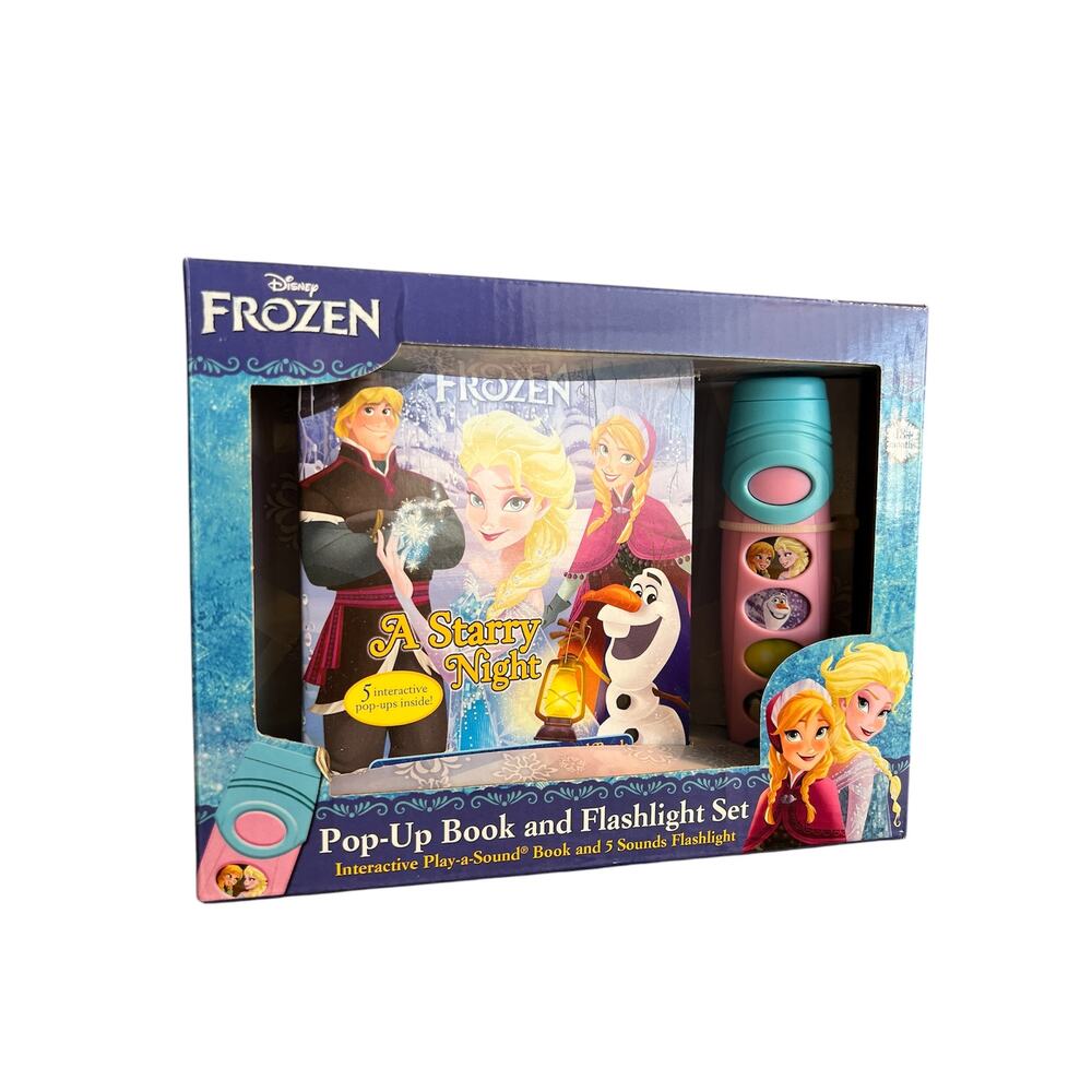 Disney Frozen Pop-Up Book and Flashlight Set (5 Sounds Flashlight)